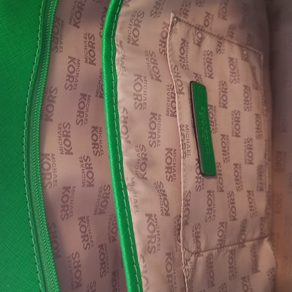 MICHAEL KORS Large MF TZ Tote Leather Palm GREEN - Picture 6 of 12